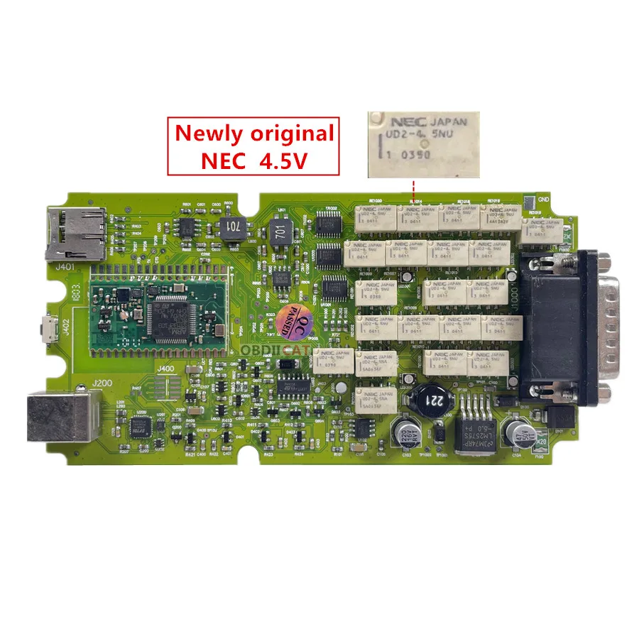 US $59.24 Newest SW 20173 OBDIICATTCS High Quality Bluetooth Yellow Green Single Board NEC Relay VCI Scanner Diagnostic Tool