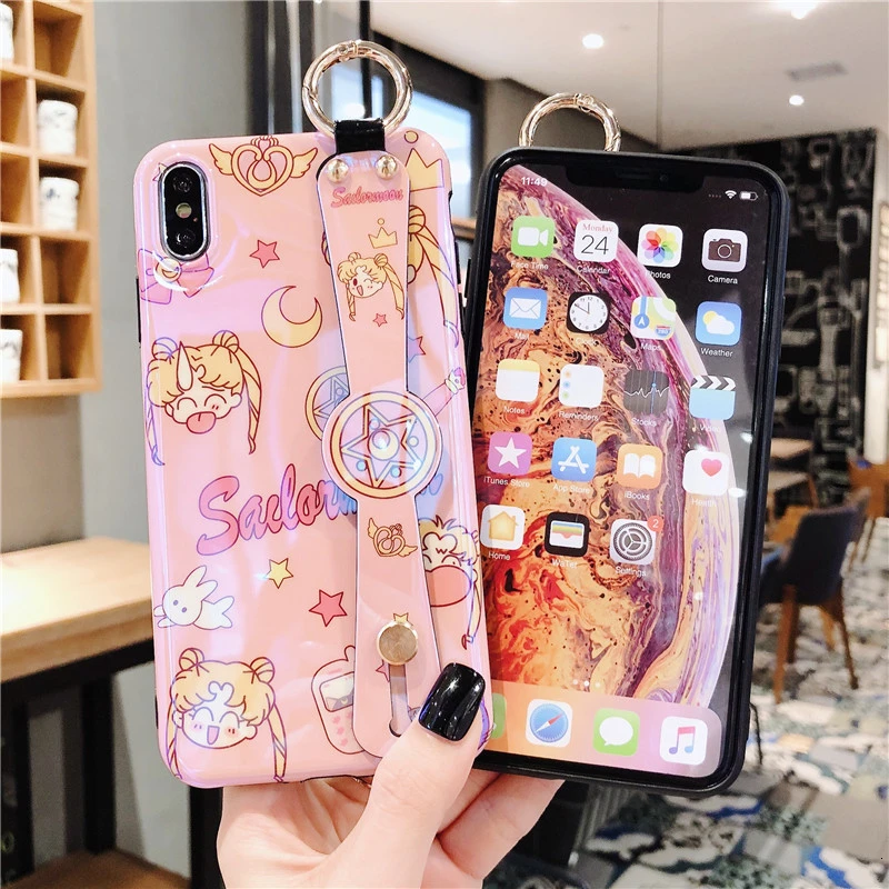 Милый чехол Sailor Moon для iPhone 11 Pro Max XR XS Max X 7 8 6 6S Plus с мультяшным рисунком Kawaii Sailormoon Mars Blue Ray