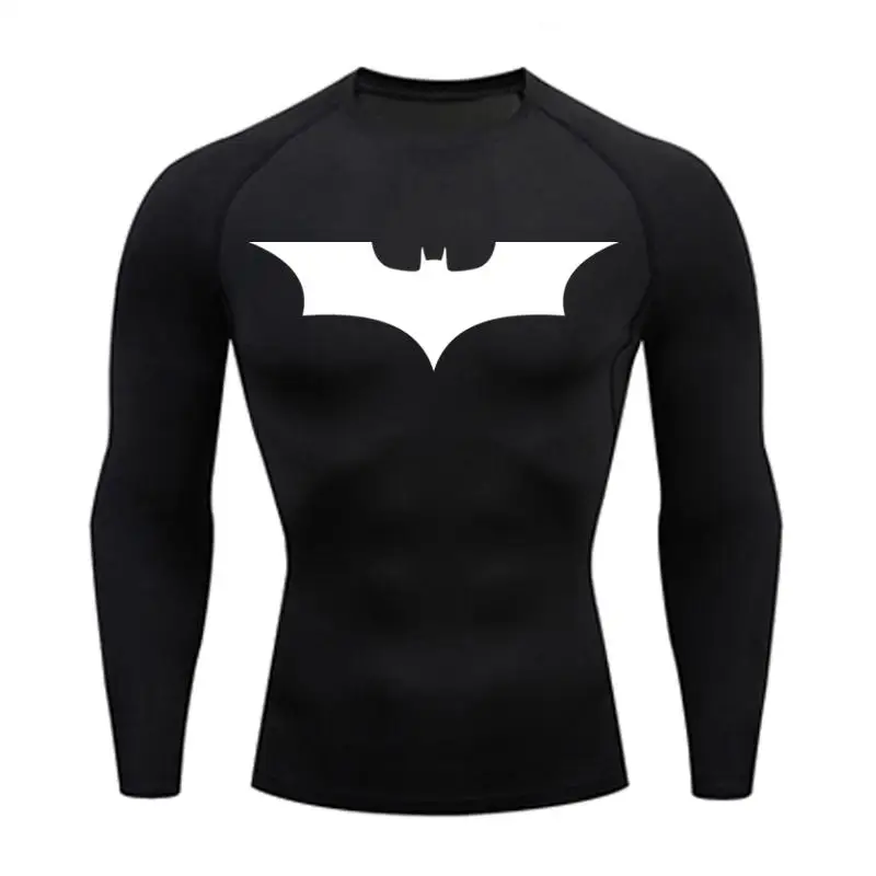 Бэтмен Зима Высокое качество новое термобелье мужские комплекты нижнего белья компрессионный флис пот быстросохнущие термо мужские - Цвет: shirts