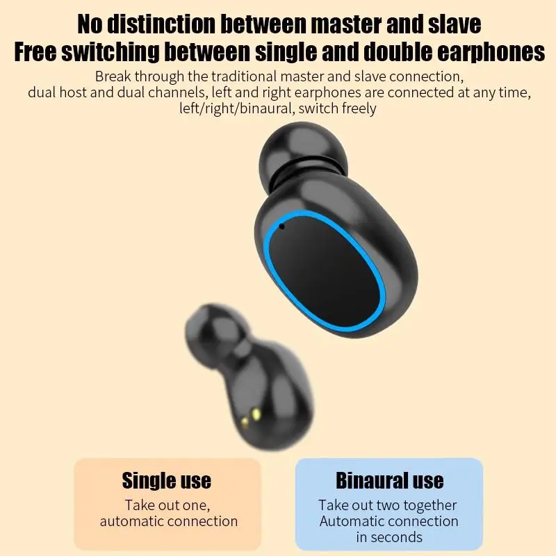 N26 Blue Circle Face Cover TWS Jerry Solution 5 1 Digital Display Touch Bluetooth Headset Emergency Charging Headphones Earbuds