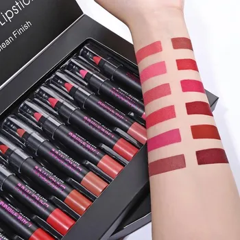 

12pcs Lipstick Set Non-stick Cup Waterproof Matte Moisturizing Lipstick Korean Makeup Cosmetics Lip Gloss Girlfriend Gift Set