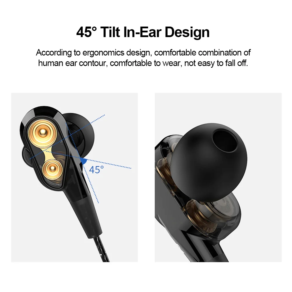 Dual Drive Stereo Wired Earphone In-ear Headset Earbuds Bass Earphones For iPhone Samsung Huawei Xiaomi 3.5mm Earphones With Mic Dual Drive Stereo Wired Earphone In-ear Headset Earbuds Bass Earphones For iPhone Samsung Huawei Xiaomi 3.5mm Earphones With Mic