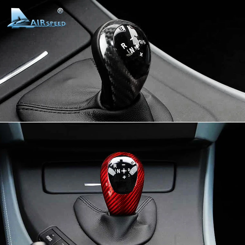 AIRSPEED for BMW M3 M5 M6 Carbon Fiber for BMW M3 M5 M6 Stickers Car Gear Shift Knob Cover Sticker Interior Trim Accessories