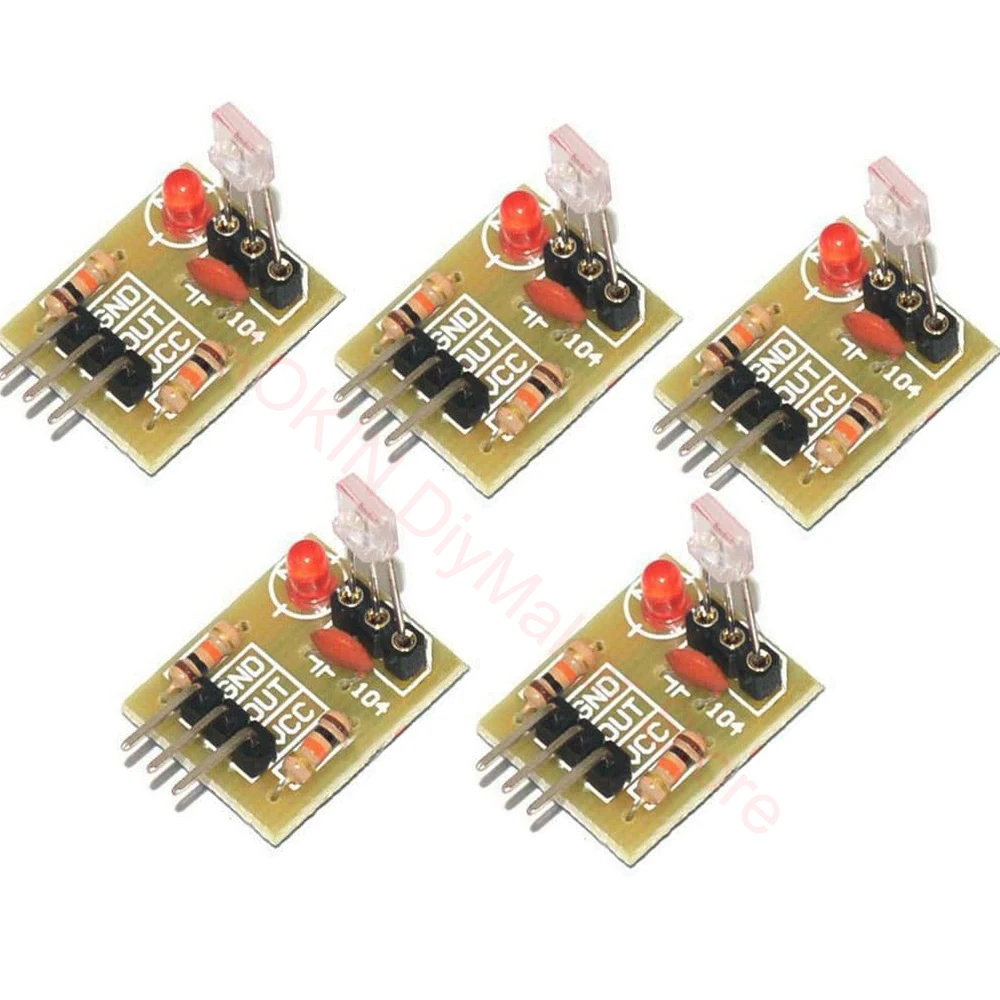 5 pcs 5V Laser Receiver Sensor Detection Module Non-Modulator Tube for Arduino | Электронные компоненты и