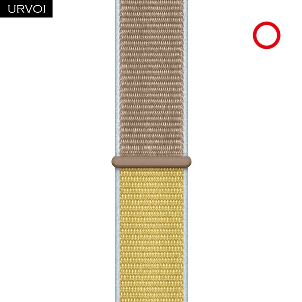 Camel URVOI Sport loop для apple watch 4 5 3 2 Ремешок светоотражающий ремешок для iWatch band двухслойный крючок и петля осень Аляска синий - Цвет ремешка: Camel