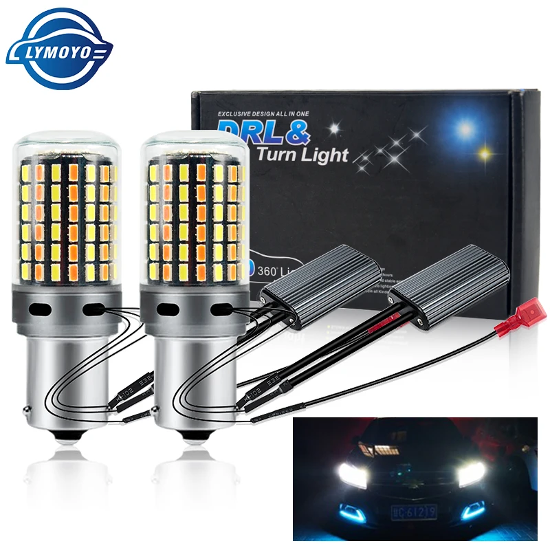 Сигнал поворота DRL PY21W P21W светодиодный Dho Canbus BA15S BAU15S T20 7440 W21W 3156 3014 120smd дневные