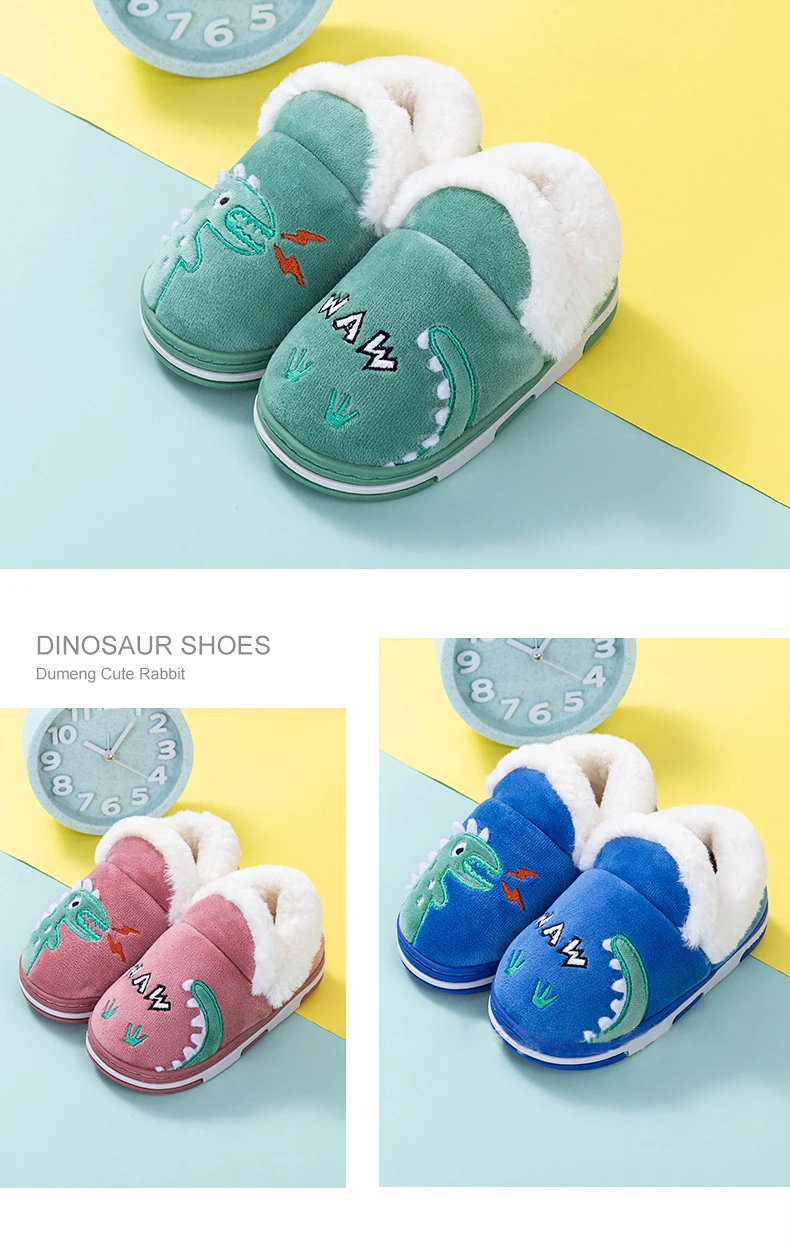 Kids Slippers Cute Cartoon Thickening Warm Indoor Shoes Children cCotton Shoes Kids Home Slippers Warm Winter Children Slipper