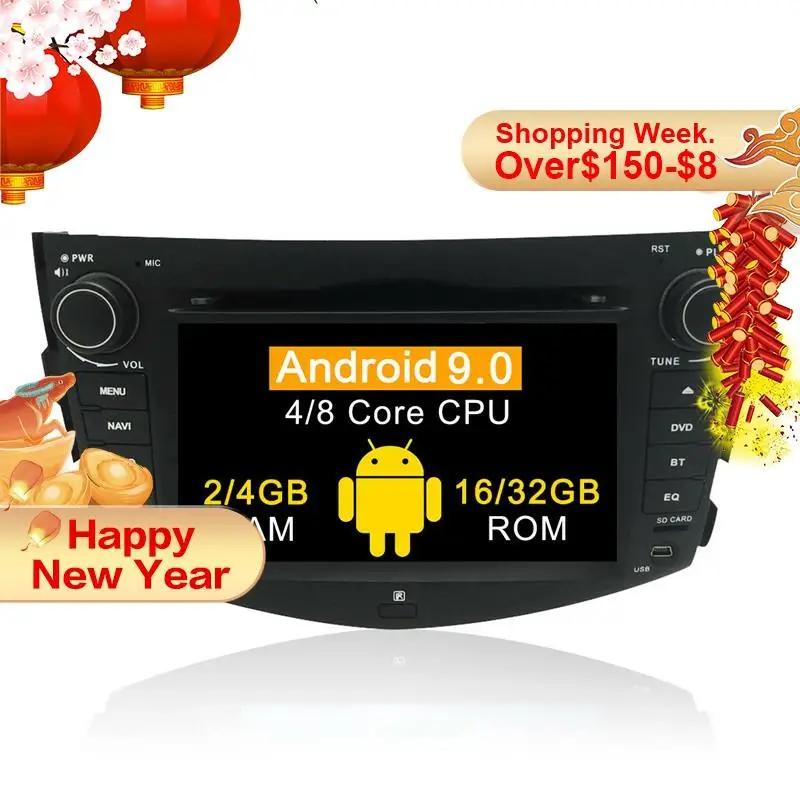 IPS Android 9 0 Автомобильный мультимедийный dvd плеер головное устройство для Toyota RAV4 2006