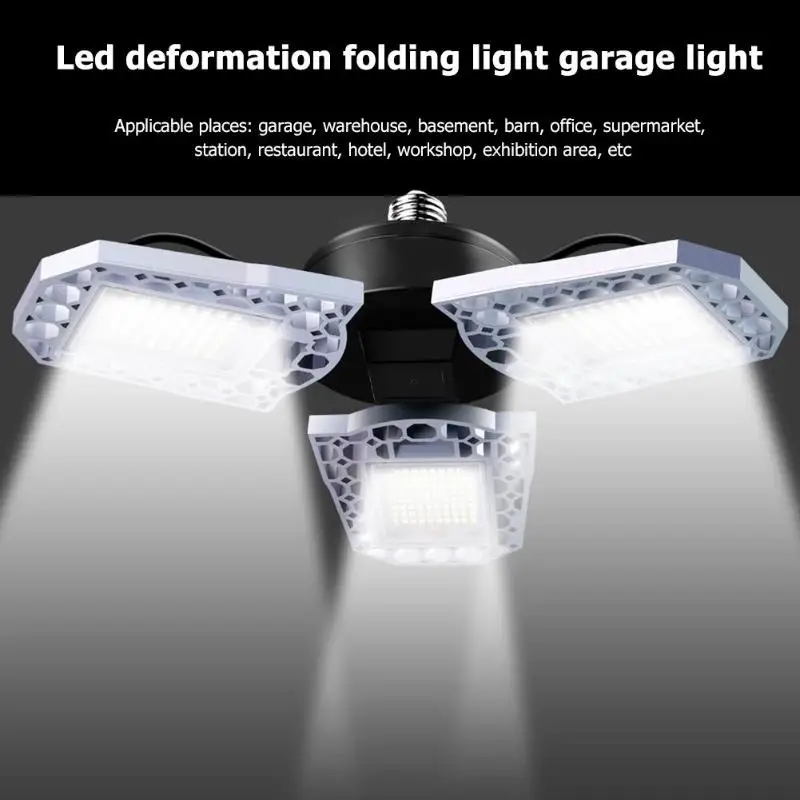 

Deformation Folding Lamp E26/E27 Universal 216LED 60W Wide Pressure 100-277V 6000K Garage Mining Ceiling Workshop Lamp