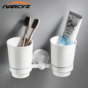 

Bathroom accessories Wall-mounted rural White Brass mouthwash toothbrush Double cup holder set accessories 9258K