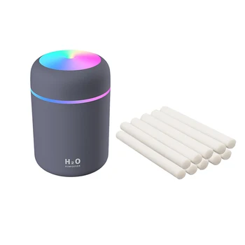 

USB Essential Oil Diffuser Air Humidifier Gray + 10pcs Cotton Filter Sticks