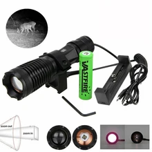 940nm IR LED Night Vision Light Zoom Infrared Hunting Flashlight Torch+18650+USB Charger+ Scope Mount+Remote Switch uniquefire 1503 t50 ir 940nm infrared light 3 modes zoomable led flashlight scope mount charger pressure switch for hunting