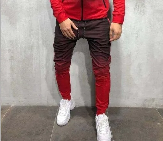 

2018 Men Casual Gymnastic Pants Western Style Gradient Fitness Pants Men's Long Johns K926-p3