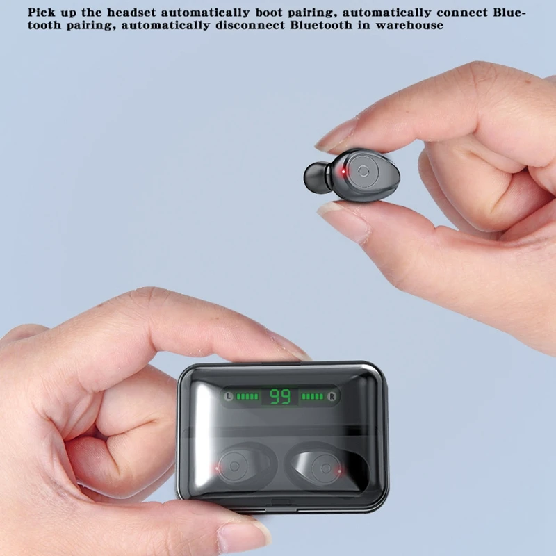 Wireless Earbuds Bluetooth 5 0 Earphones Contact Control Tws Gaming Headset Ipx7 Waterproof Earphone 1200Mah Digital Display
