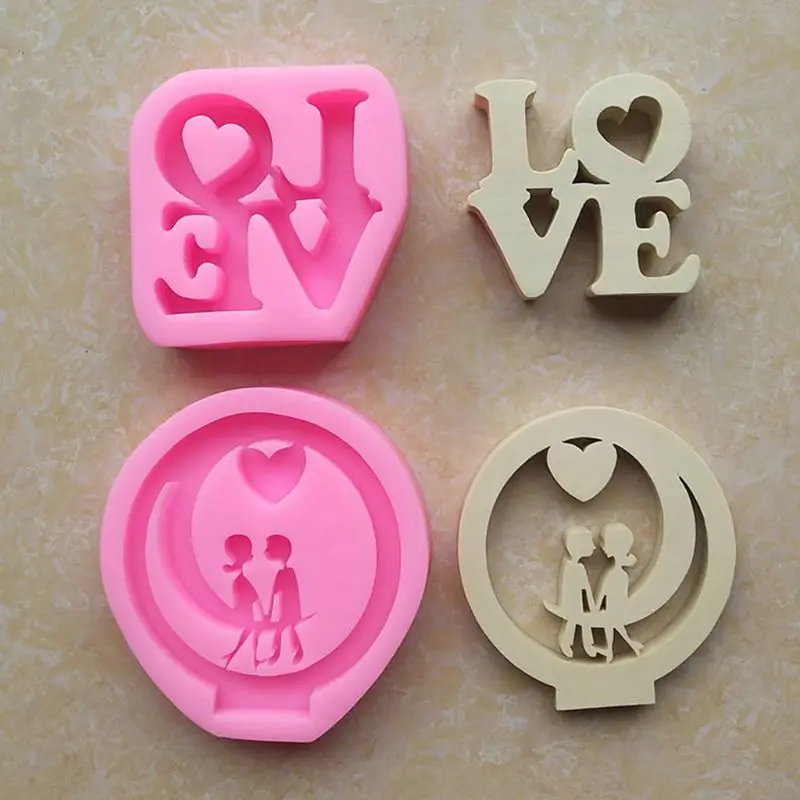 

SILICONE Mold LOVE Letter Shaped Molds DIY Fondant Cake Aroma Plaster Making