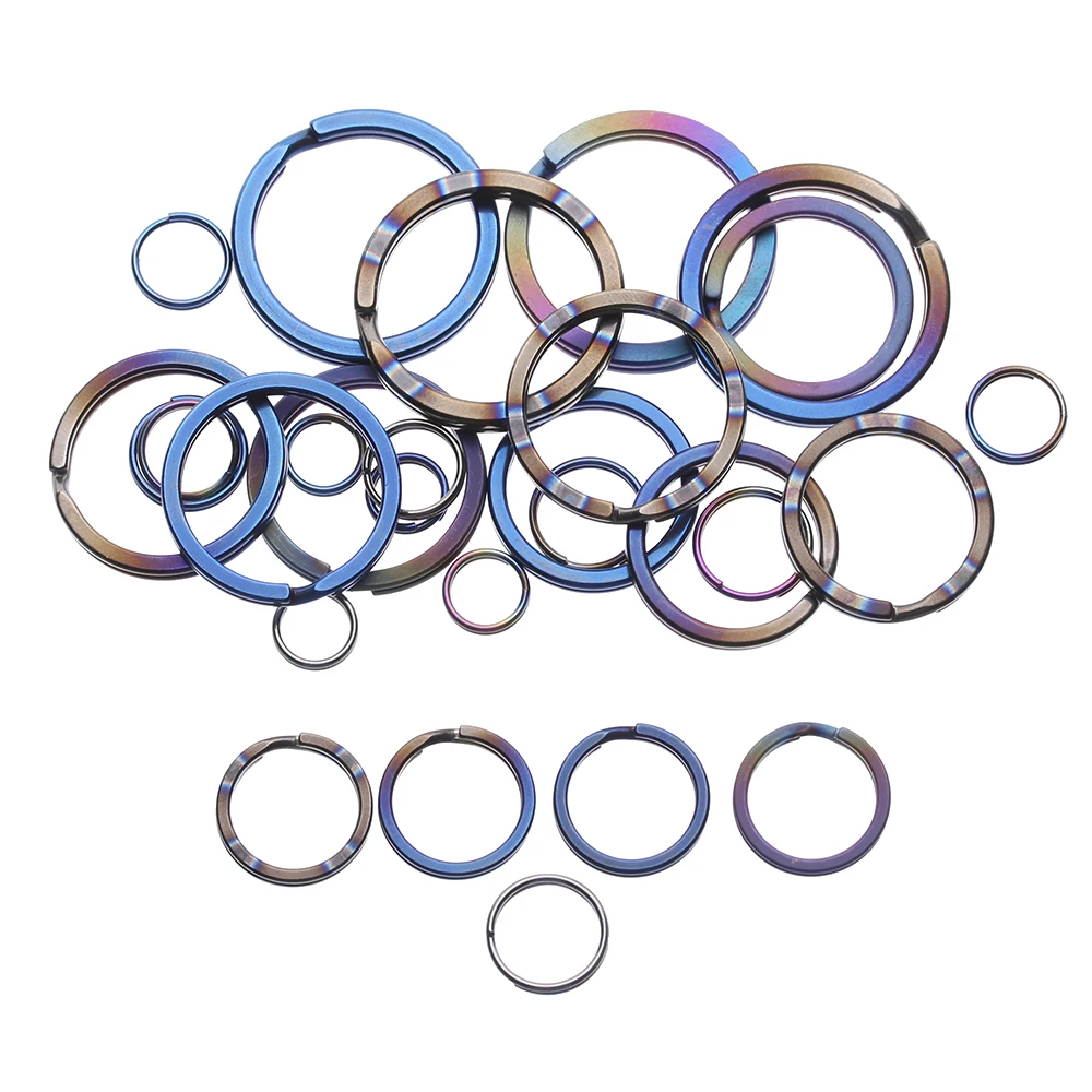 Description Picture 2 of item1/2 Pcs Titanium Alloy EDC Keychain Portable Keyring Buckle Circle Clip 10~32mm Key Ring Outdoor Camping Travel Tools