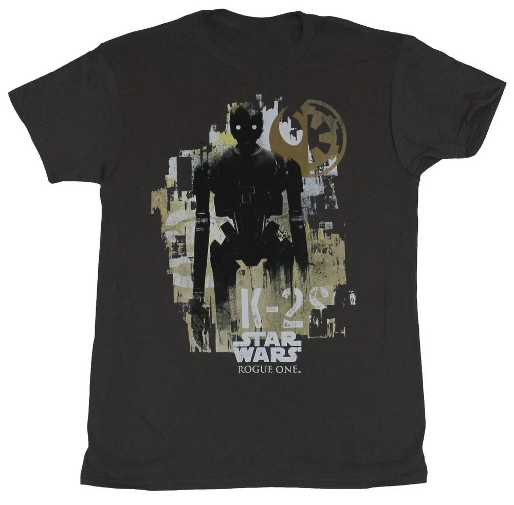 Звездные войны Rogue One Мужская футболка-K-2So затененный коллаж фоновое изображение