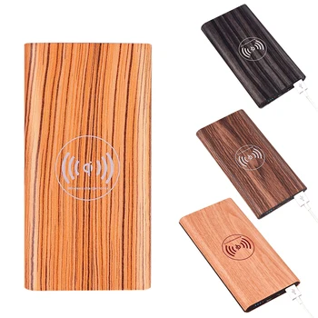 

Wood 10000mAh Power Bank Portable Charger Qi Wireless Charging USB Type C PowerBank External Battery For Xiaomi iPhone Poverbank