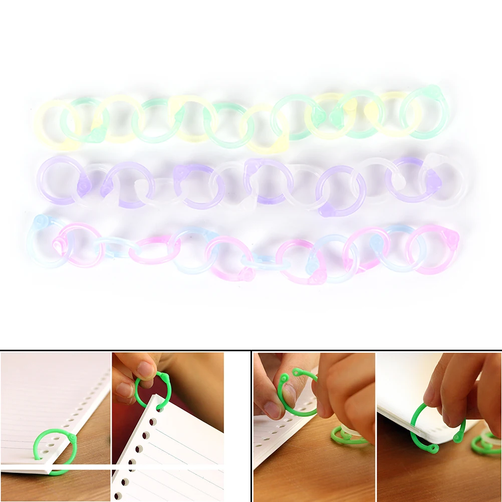 

36pcs Colored Easy Ring Paper Book Loose Leaf Binder Multi-function Circle Calendar Ring Keychain Key Ring