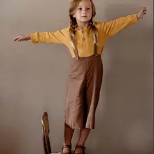 Детские комбинезоны для девочек новая весенняя одежда для мальчиков, новая модная одежда для девочек 9-точка Штаны ребенка мелкой дробленой льняной комбинезон