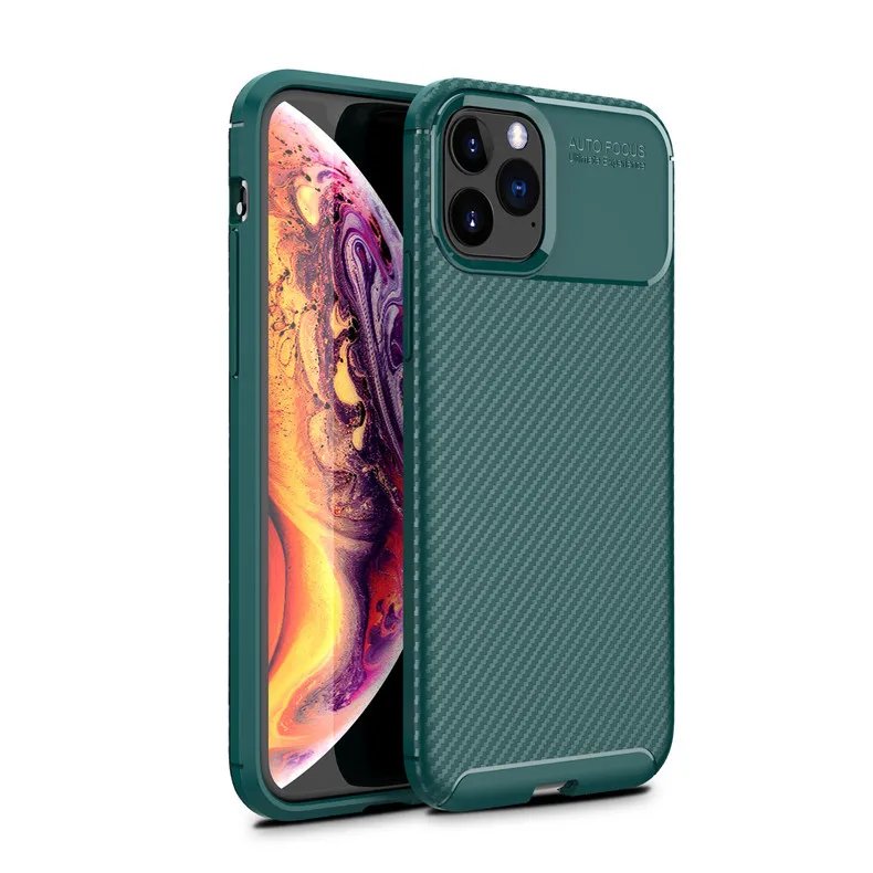 Винтаж углеродного волокна чехол для iPhone 11 Pro Max 11 Pro XS Max XR i8 Plus i7 плюс защитный прочный армированный чехол для телефона чехол для iPhone 6 - Цвет: Зеленый