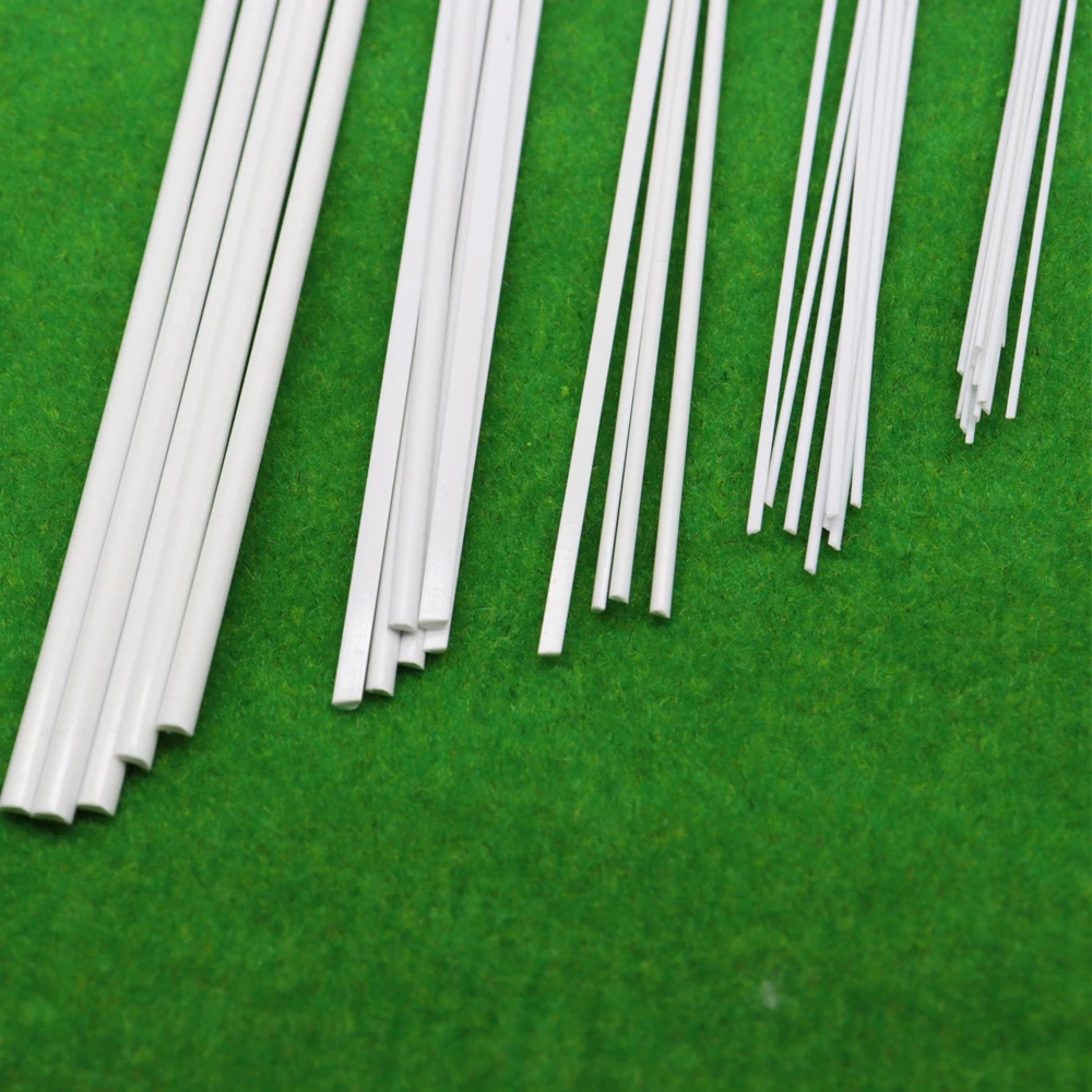 Dia 1-4mm Half Round Rod Model ABS Plastic Stick For Diy Architecture Building Scene Materials Diorama Accessory 15pcs 4