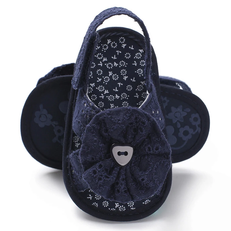 Кружевные сандалии с цветочным узором для девочек; Летняя обувь принцессы для новорожденных; сандалии; обувь для девочек