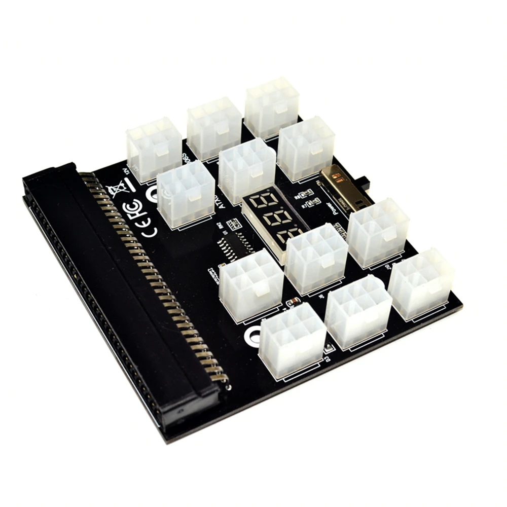 Fonte de Alimentação Mineração para hp 12v para Ethereum Pci-e Breakout Placa Adaptador Conversor Btc Antminer Servidor Psu Gpu 12x6pin - Image 3