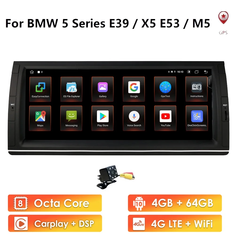 2 ГБ + 32 Android 10 автомобильное Стерео Радио мультимедийный плеер для BMW X5 E53 M5 5 Sesies E39