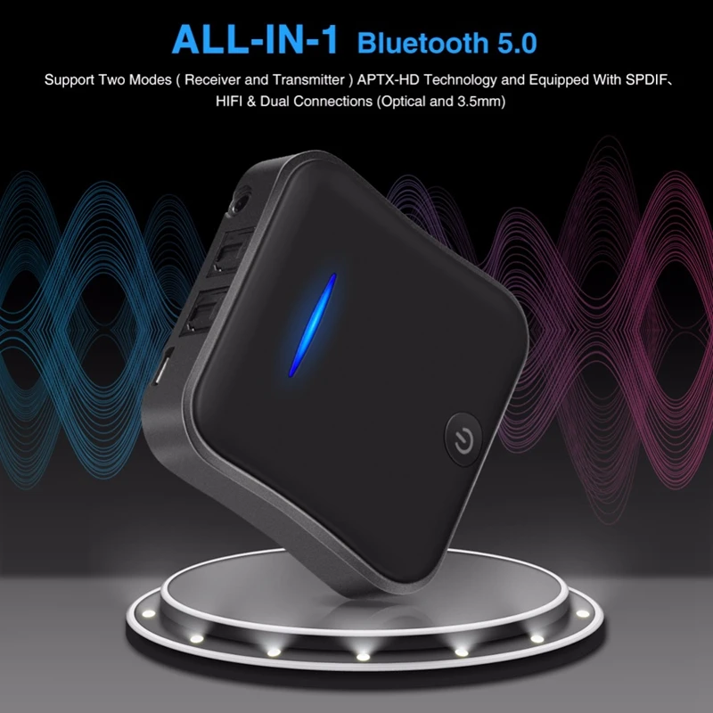  Cuffia Senza Fili Bluetooth 5.0 Trasmettitore Ricevitore Adattatore Aptx Hd Ll Bt Aux Martinetti/Sp