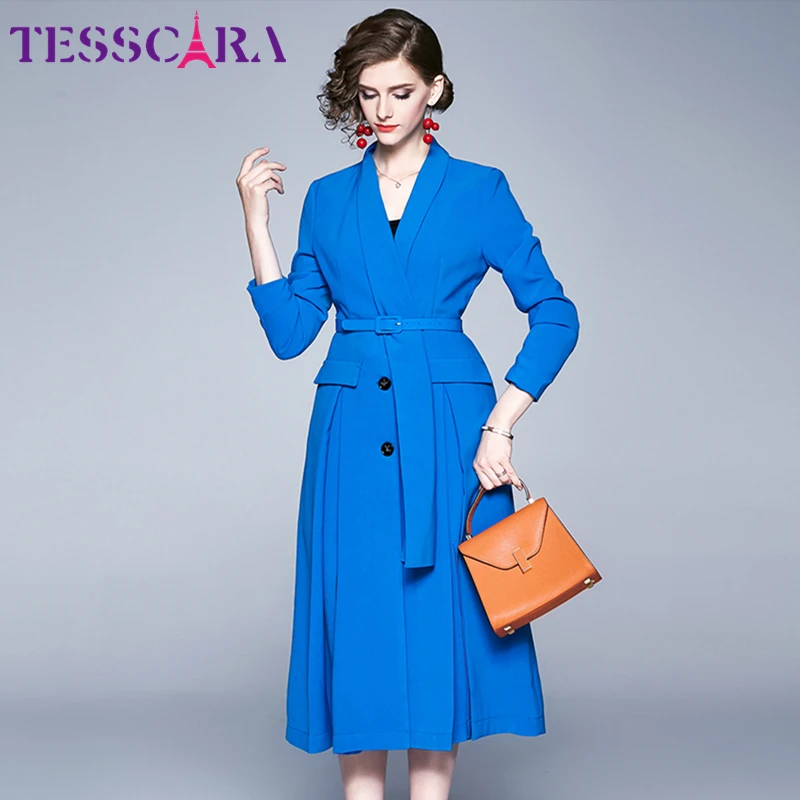 Женское осеннее элегантное платье блейзер TESSCARA женское дизайнерское