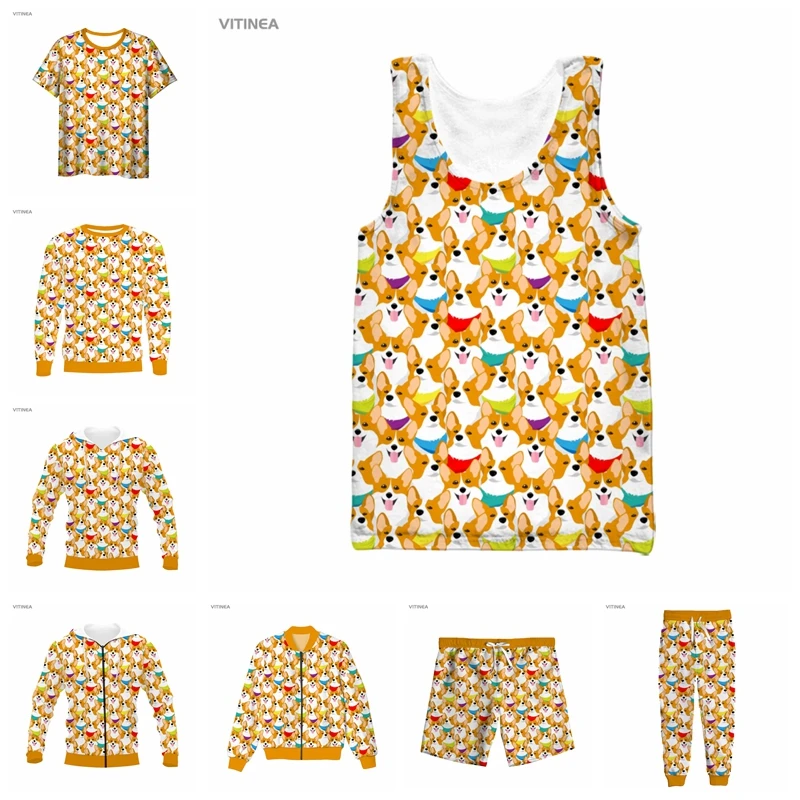 

New 3D Full Print Cute Dogies T-shirt/Sweatshirt/Zip Hoodies/Thin Jacket/Pants Four Seasons Casual R21