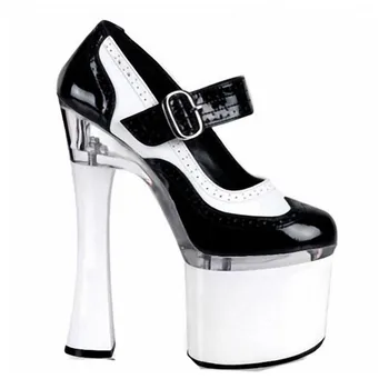 

BBZAI New pattern High Quality sexy Nightclub Super high heel Women's shoes 18cm Spring/Autumn Coarse heel Waterproof 6CM 34-46