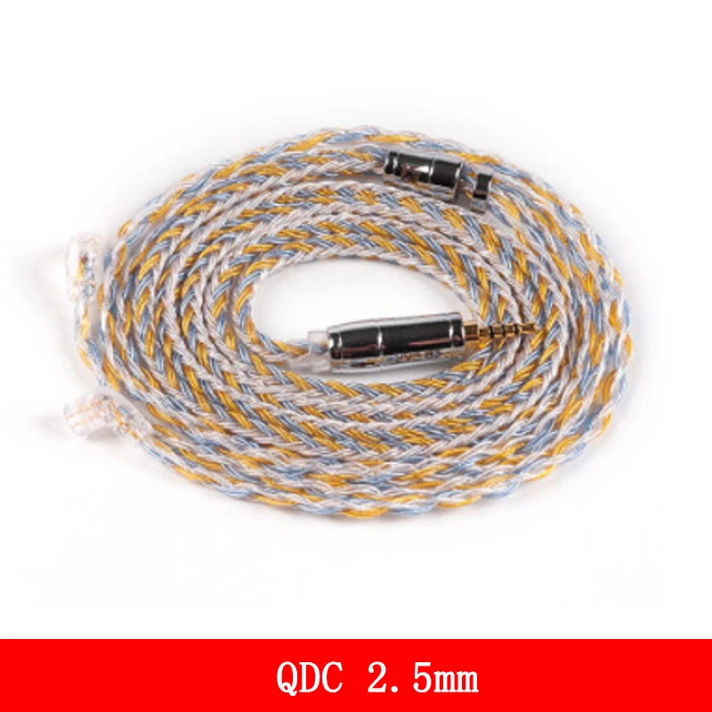 QDC AS10 ZSN 2.5MM 16 ядра Модернизированный посеребренный Медь кабель 2,5/3,5/4,4 мм с MMCX/2pin/QDC TFZ разъем для KZ ZS10Pro ZSN AS16 ZSX - Цвет: QDC AS10 ZSN 2.5MM