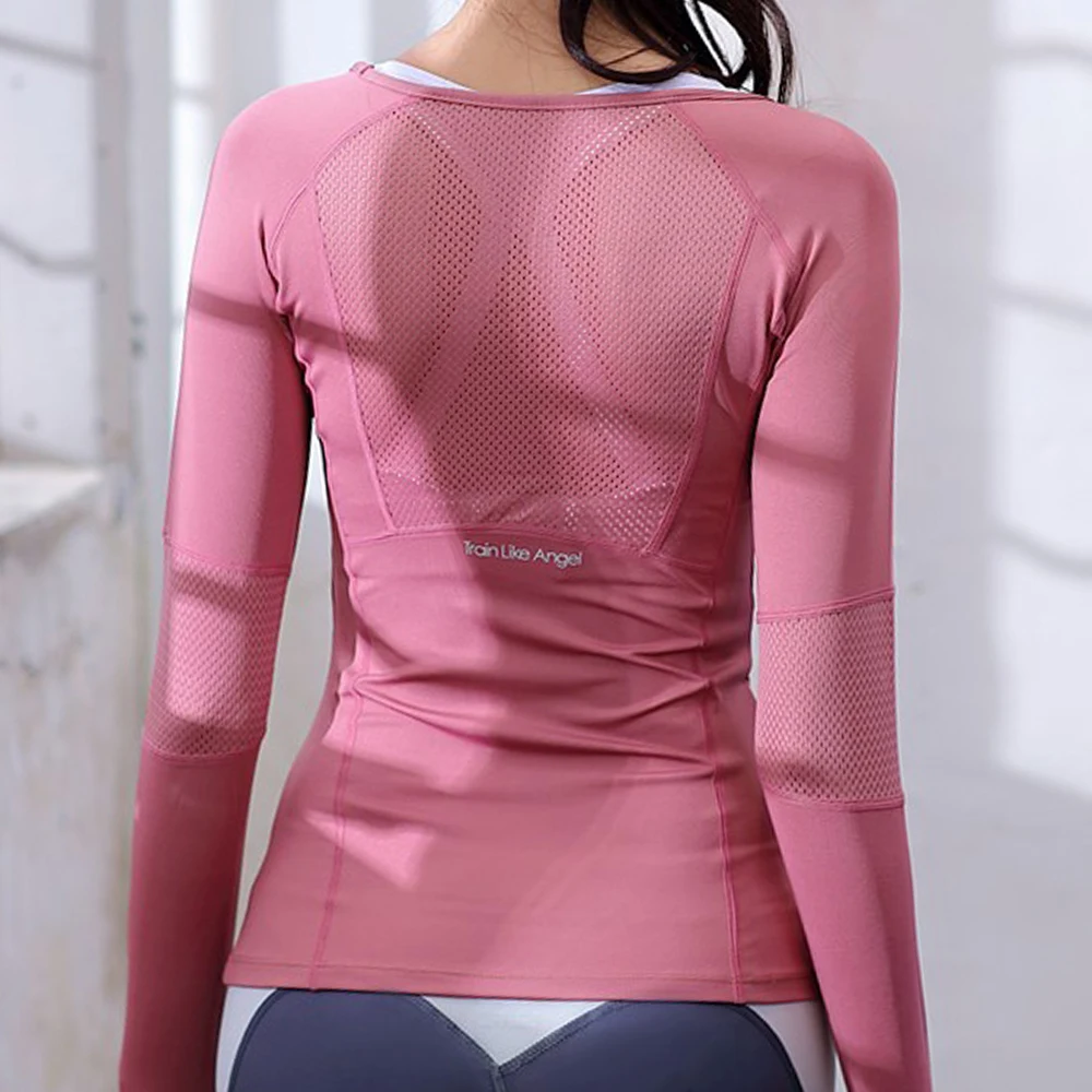 Women's Sports Wear For Fitness Running Jogging Seamless Long Sleeve Gym Woman Sport Shirt Yoga Top Female Workout Tops T-shirt