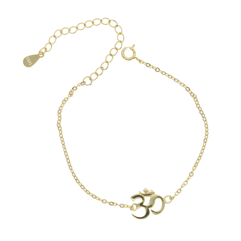 2022 Hot Sale Fine 925 Sterling Silver Cute Girl Yoga Om Ohm Sign CZ Stud Earring For Elephant Women Fashion Jewelry Party Gift 