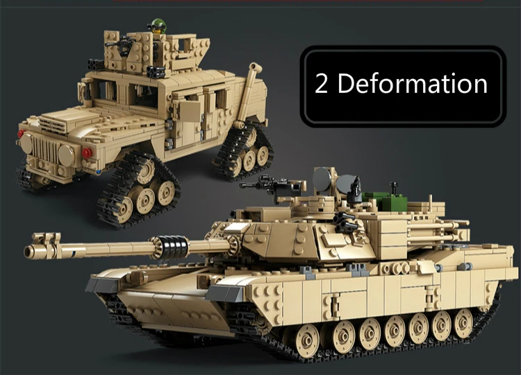 

M1A2 Tanks 1463pcs Kazi ABRAMS MBT Main Battle Tank Building Block Sets Models 2in1 Toys KY10000 Christmas Gifts