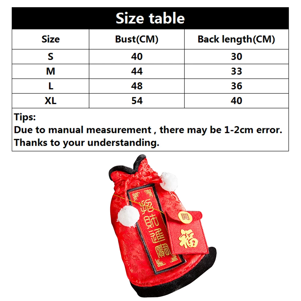Домашнее животное кошка Новогодняя одежда карнавальный костюм китайская Династия Тан платье с красным конвертом одежда для домашних животных, котов