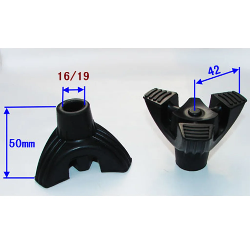 Perfk Black Tripod Anti Slip Rubber Replacement Tip for Cane Walking Stick Crutches 5/8 inch 3/4 inch - Black, 16mm