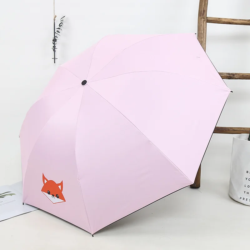 

Vinyl Sun-resistant UV-Protection Parasol Three-fold Umbrella Customizable L Advertising Umbrella Folding Bear Umbrella