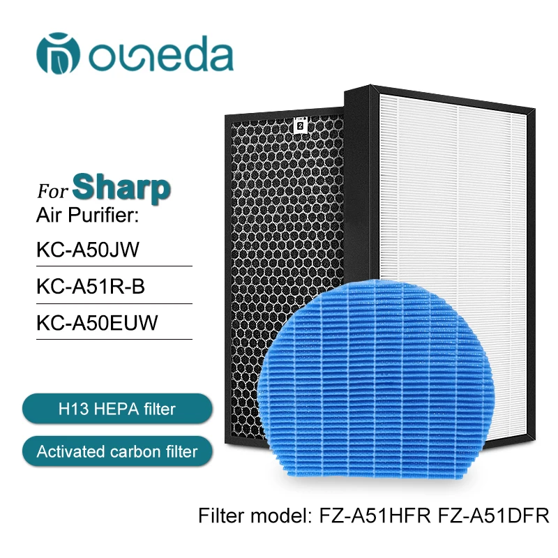 Sharp Air Purifier Filter KC-A50JW KC-A51R-W KC-A50EUW Replacement Hepa Carbon Humidification FZ-A51HFR FZ-A51DFR | Бытовая техника