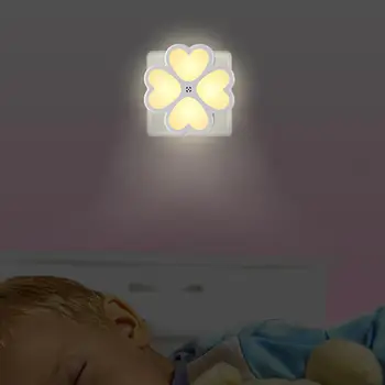

2Pcs 0.5W LED Sensor Control Night Light Mini EU US Plug Night Lights Flower Shape LED Night Light Wall Lamp For Baby Home Decor