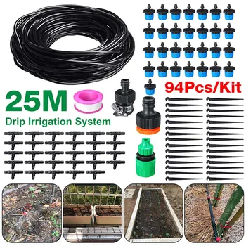 

94Pcs 25m Efficient Automatic Micro Drip Irrigation System Garden Irrigation Spray Self Watering Kits with 30 Adjustable Dripper