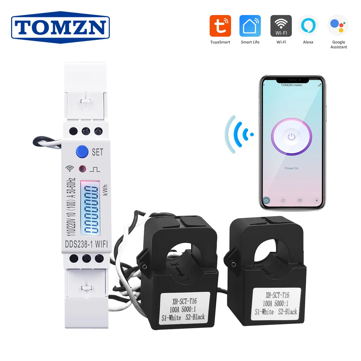 TOMZN DDS238-1WIFI 2 фазы Интеллектуальный Счетчик Энергии Монитор