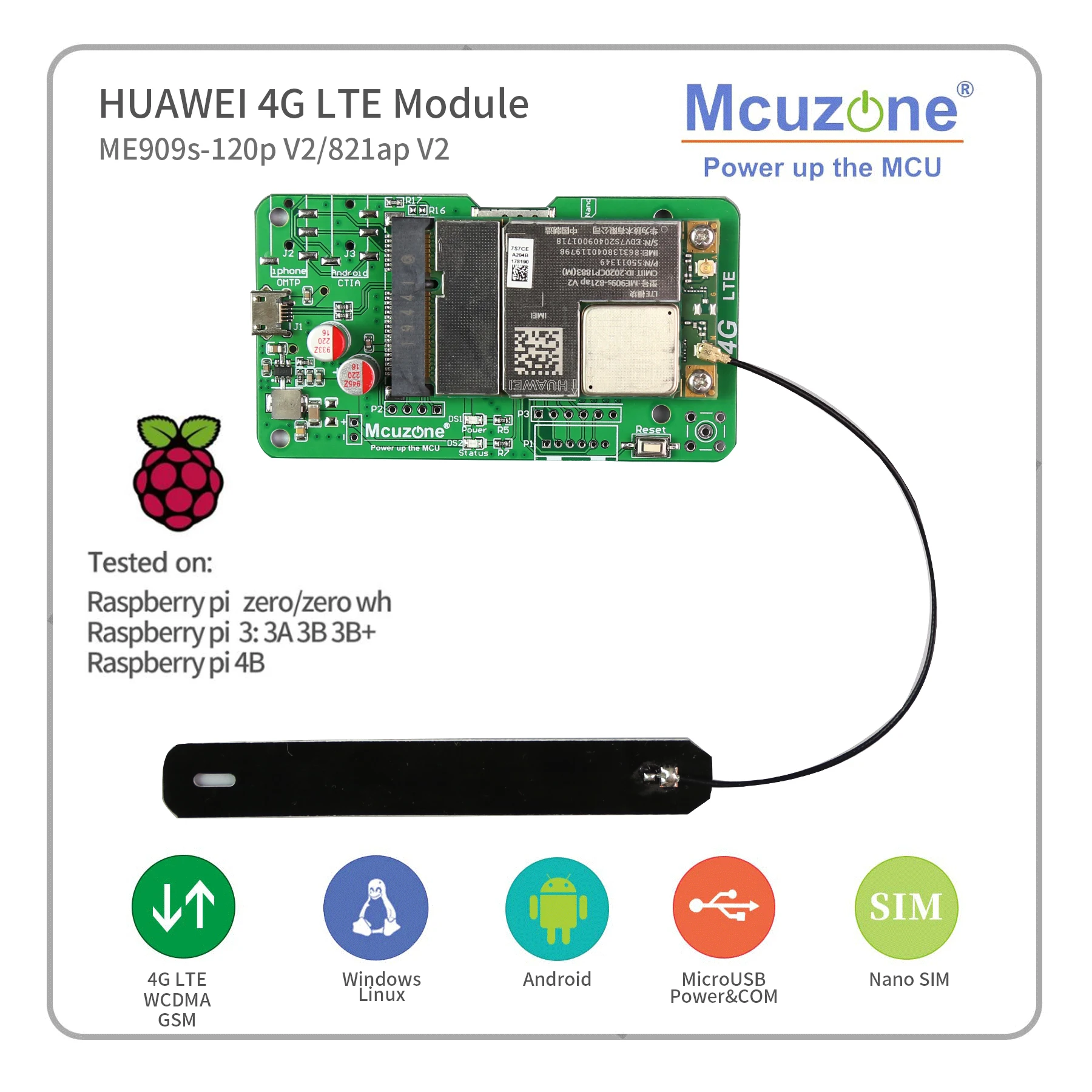 Mejor vendedor  HuaWei-Módulo ME909s-120 4G LTE para Raspberry pi zero 3B + 4 RK3399 Linux Windows Android 3308 nanopc T4 openwrt Vy8prZLbY