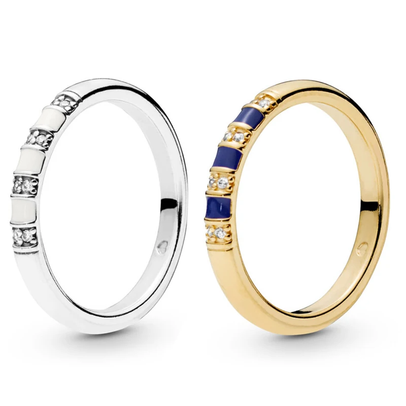 

2019 Summer Authentic 925 Sterling Silver Shine Exotic Stones and Stripes Ring Europe Original Charm Bead Jewelry Women Gift DIY