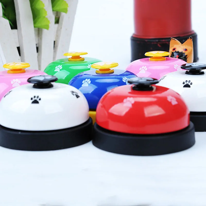 Pet Call Bell Dog Ball-Shape Paws Printed Meal Feeding Educational Toy Puppy Interactive Training Tools Food Feed Reminder-5