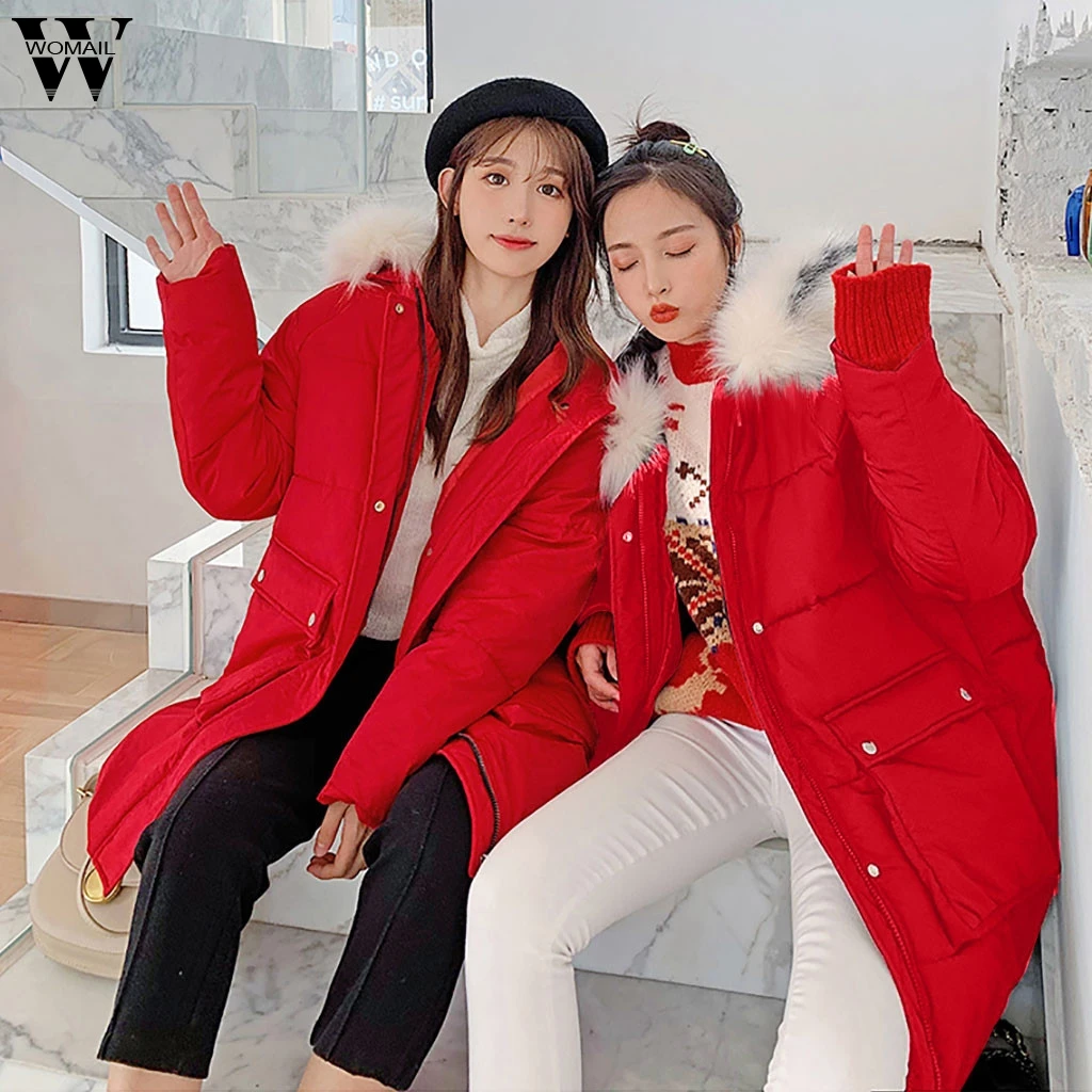 Womail Womens Coats Solid Casual Thicker Winter Warm Loose Jacket Long Overcoat coat women S-3XL