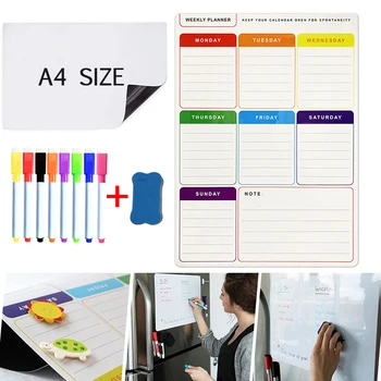 

Magnetic Whiteboard Weekly Monthly Moterm Planner Calendar Dry Erase Fridge Stickers Erasable Memo Messages 2021 Daily Schedule