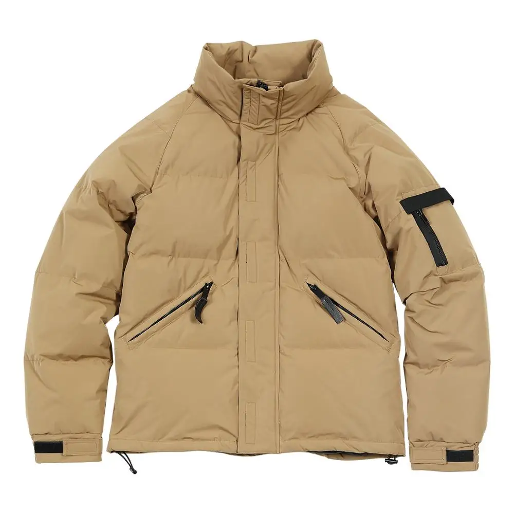 Мужской пуховик SIMWOOD теплый серого цвета с воротником стойкой на зиму 180292